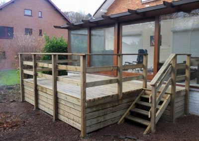 planchers de terrasse en bois autoclave