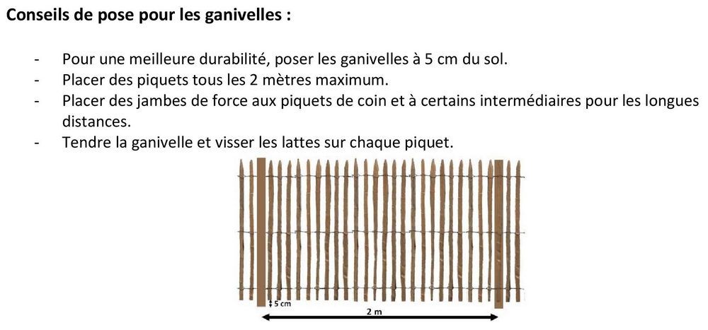 Ganivelle Montants Sciés à la Volée type Barrière Châtaignier